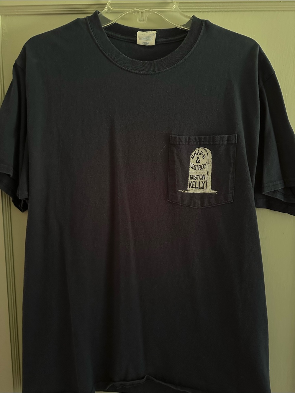 Port and Company Navy Short Sleeve Pocket Tee with Chest Graphic